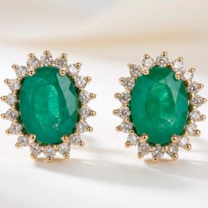 Brinco em ouro 18k - Esmeraldas e Diamantes