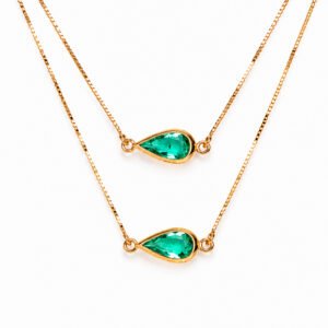 Colar em ouro 18k - Esmeraldas
