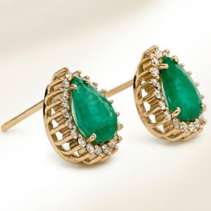 Brinco em ouro 18k - Esmeraldas e Diamantes